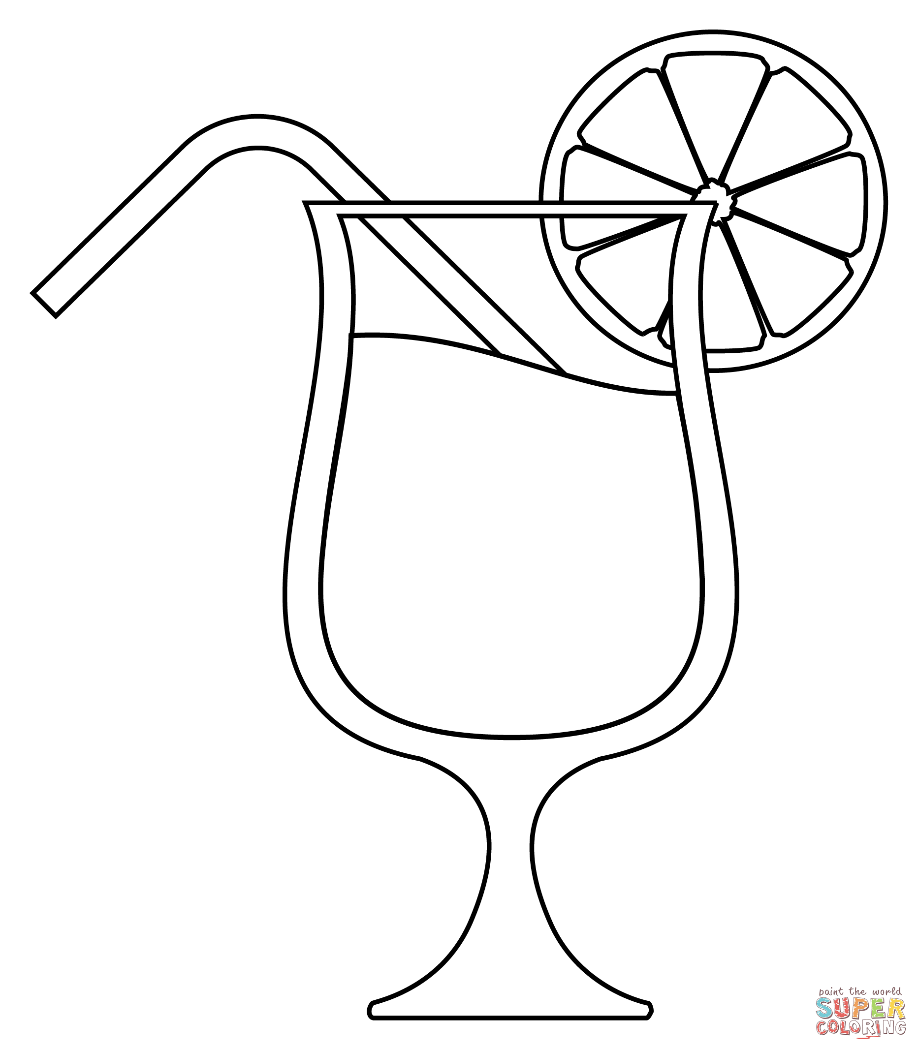 Tropical drink coloring page free printable coloring pages