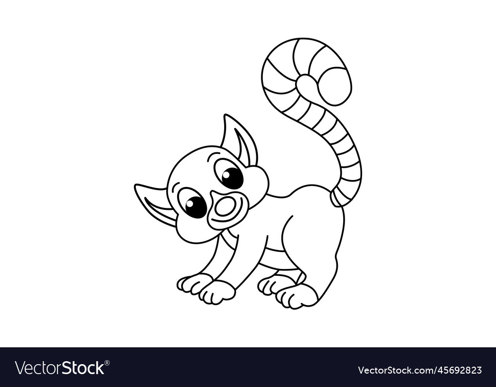 Cute lemur cartoon coloring page royalty free vector image