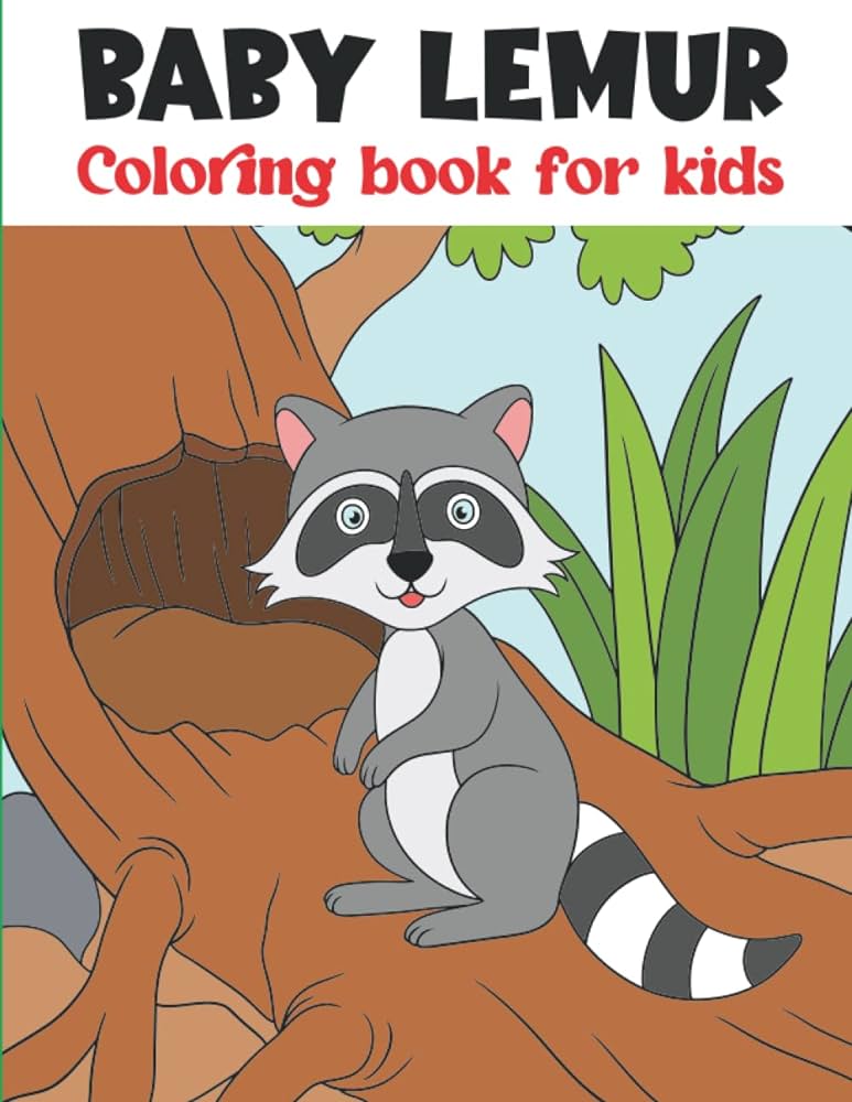 Baby lemur coloring book for kids by press zza color