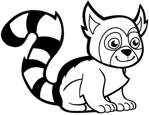 Funny lemur coloring page free printable coloring pages