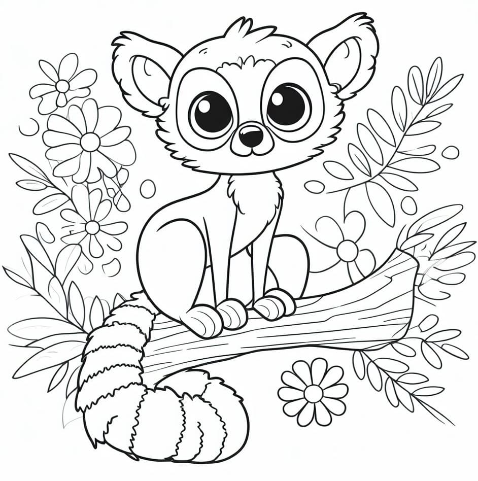 Lemur free printable coloring page