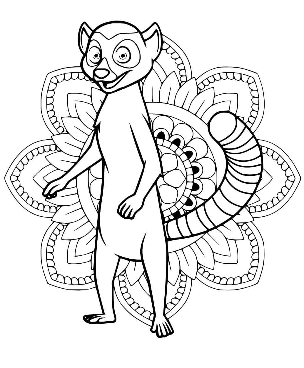 Lemur free coloring page