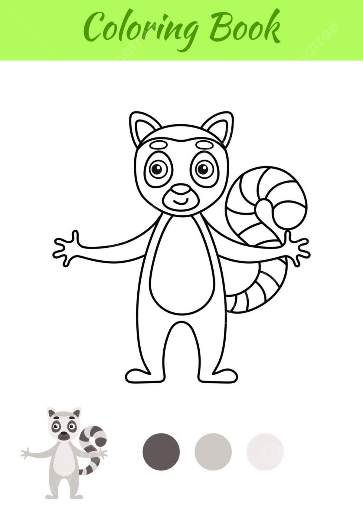 Cheerful lemur coloring page a fun and educational activity book for kids vector preschool page lemur png and vector with transparent background for free download