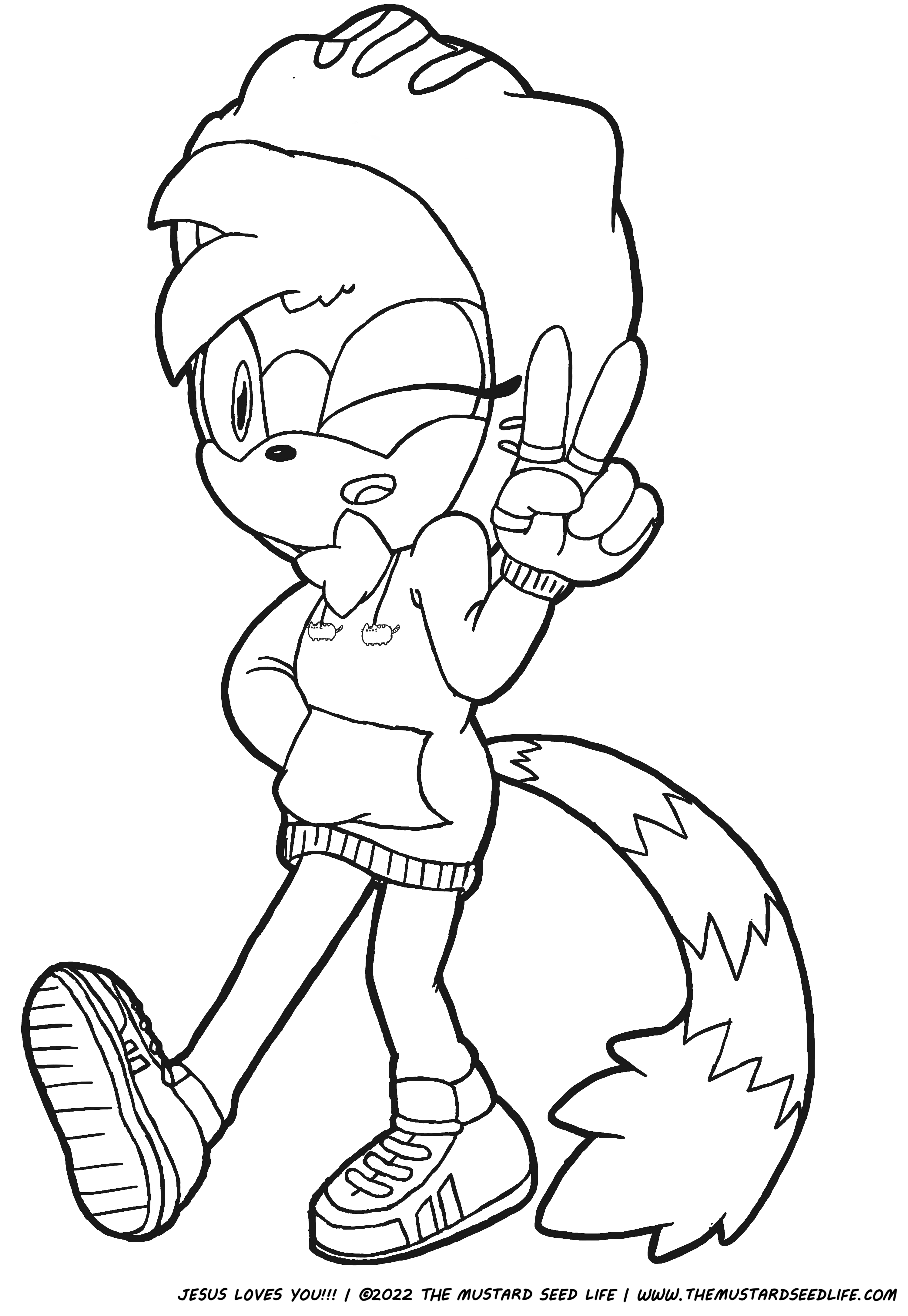 Tangle the lemur pusheen fan art collab coloring pageline art the mustard seed life