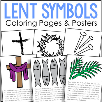 Easter lent symbols coloring pages posters catholic church activity