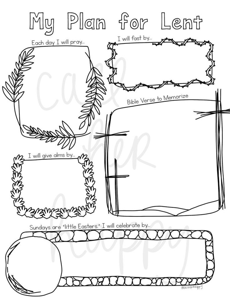 Lent planner ash wednesday printable coloring page sheet lazy