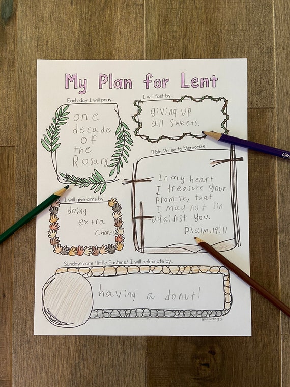 Lent planner ash wednesday printable coloring page sheet lazy liturgical year catholic resources for kids feast day prayer activities jesus