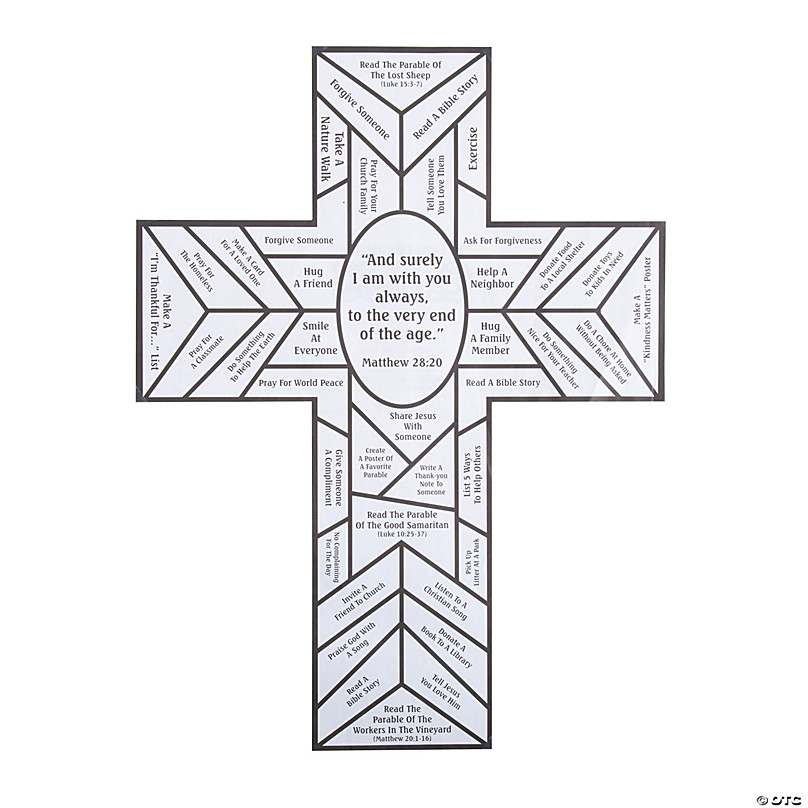 Color your own stained glass cross lent countdown sheets