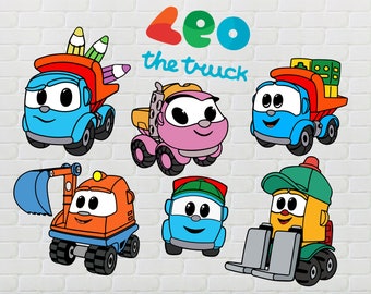 Svg files leo the truck svg leo the truck svg leo the truck leo the truck birthday svg leo the truck clip art cartoon cartoon svg