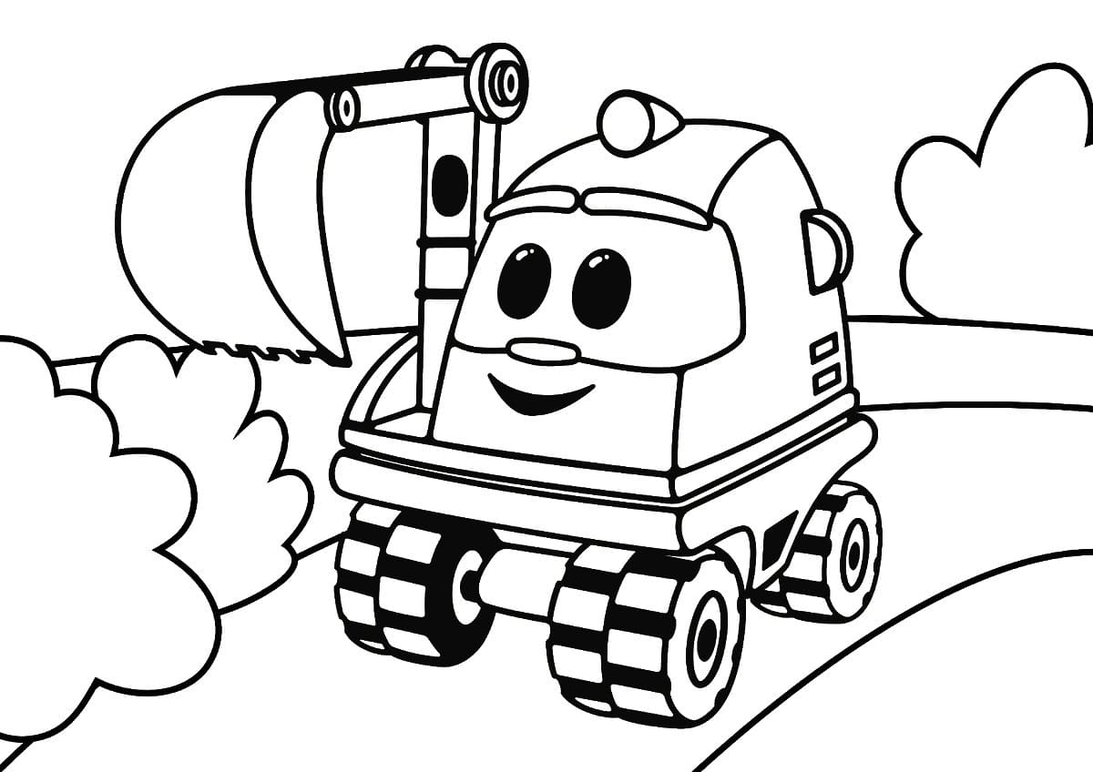 Scoop from leo the truck coloring page