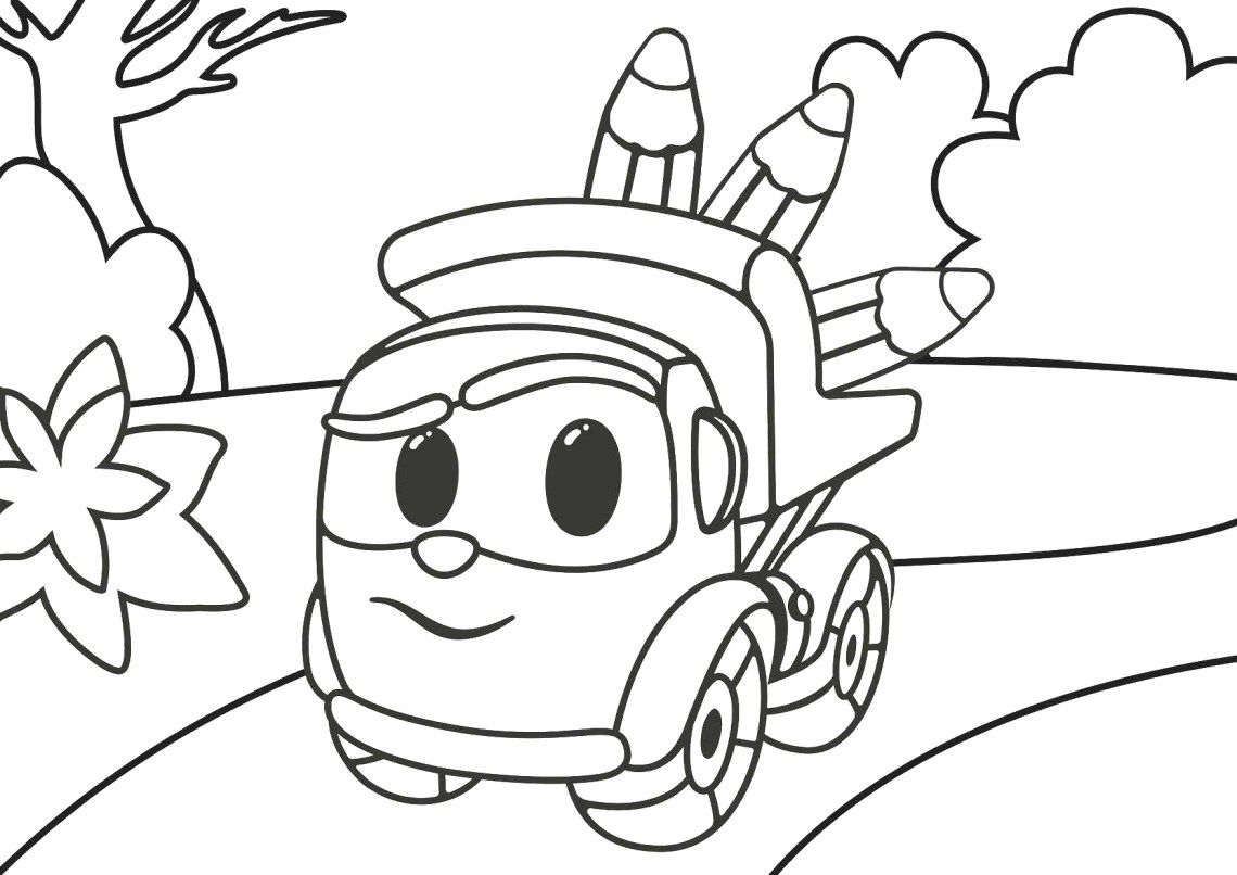 Leo the truck coloring page color leo lifty and scoop truck coloring pages coloring pages trucks birthday party
