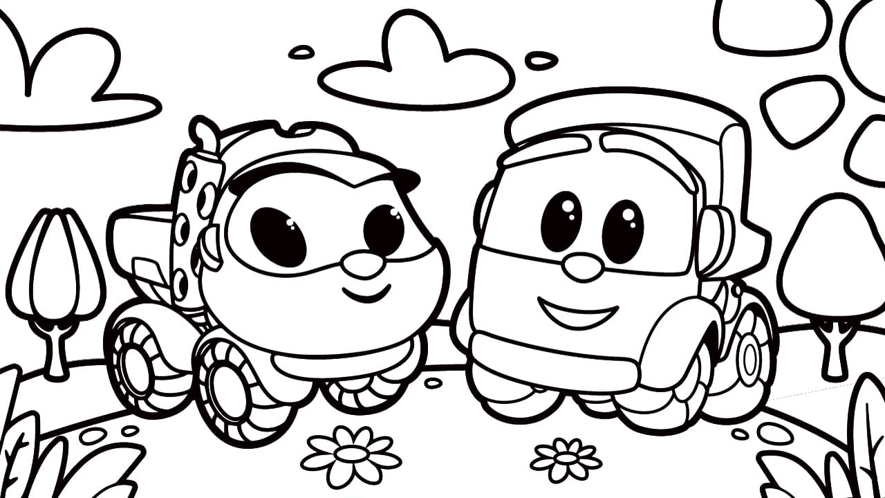 Lea and leo the truck coloring page