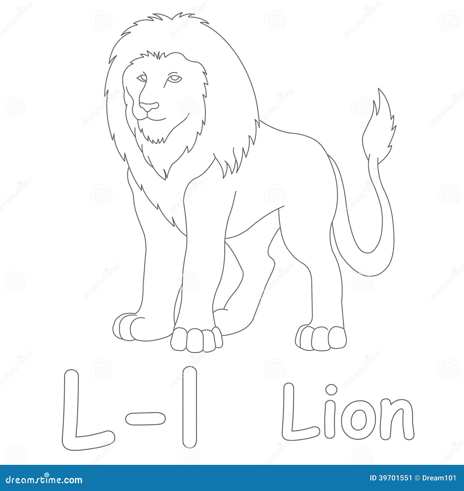 L para lion coloring page stock de ilustraciãn ilustraciãn de aprenda