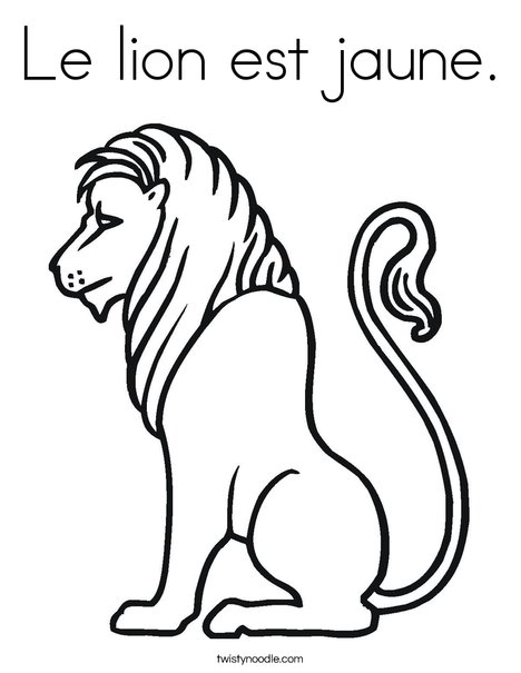 Le lion est jaune coloring page