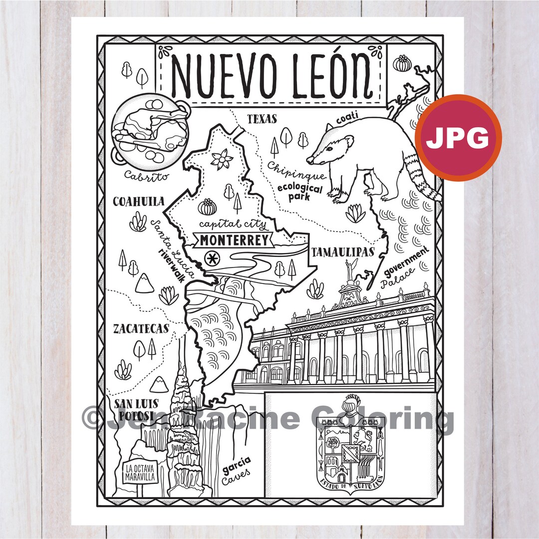 Pãgina para colorear del estado de nuevo leãn estado de mãxico estados de mãxico bandera ida monumentos pãgina para colorear jpg descargar
