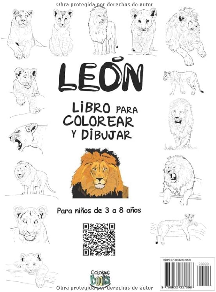 Leãn libro para colorear y dibujar para niãos a aãos diviãrtete coloreando leones y leonas y dibujando las partes los grans felinos coleccionables para niãos y jãvenes