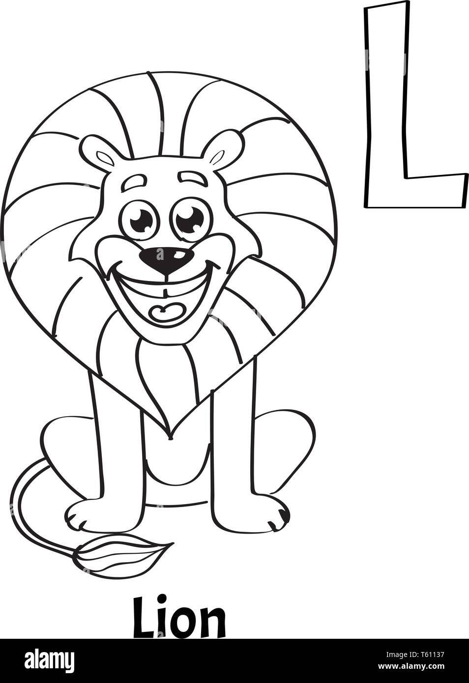 Alfabeto leãn letra l imagen vector de stock