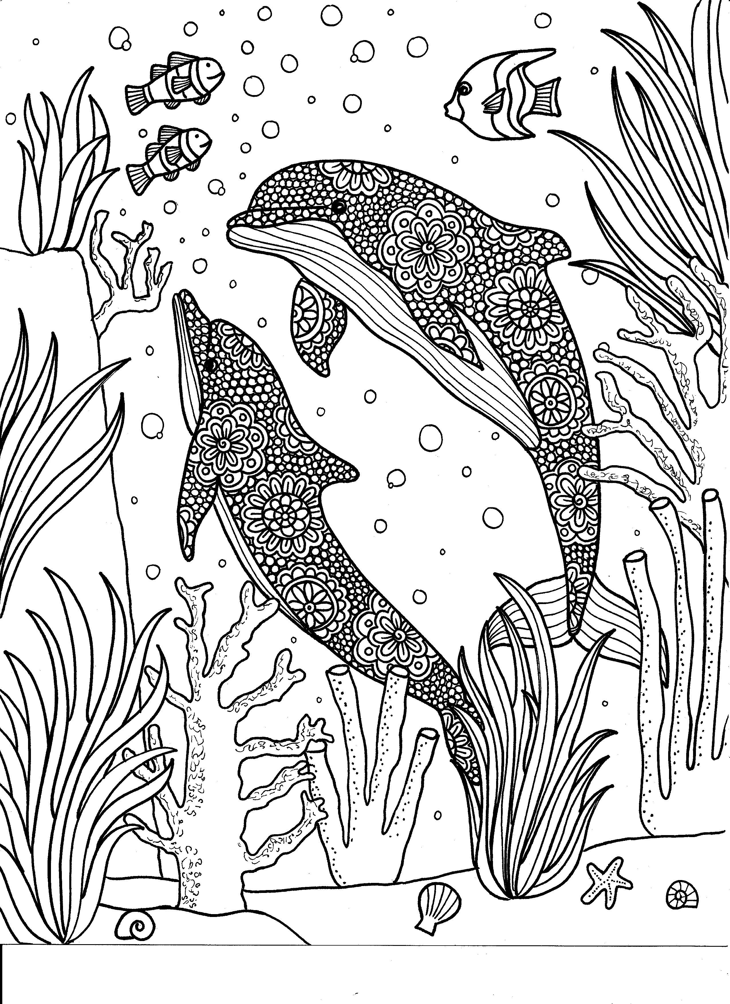 Inkspirations animal kingdom dolphin coloring pages adult coloring pages animal coloring pages