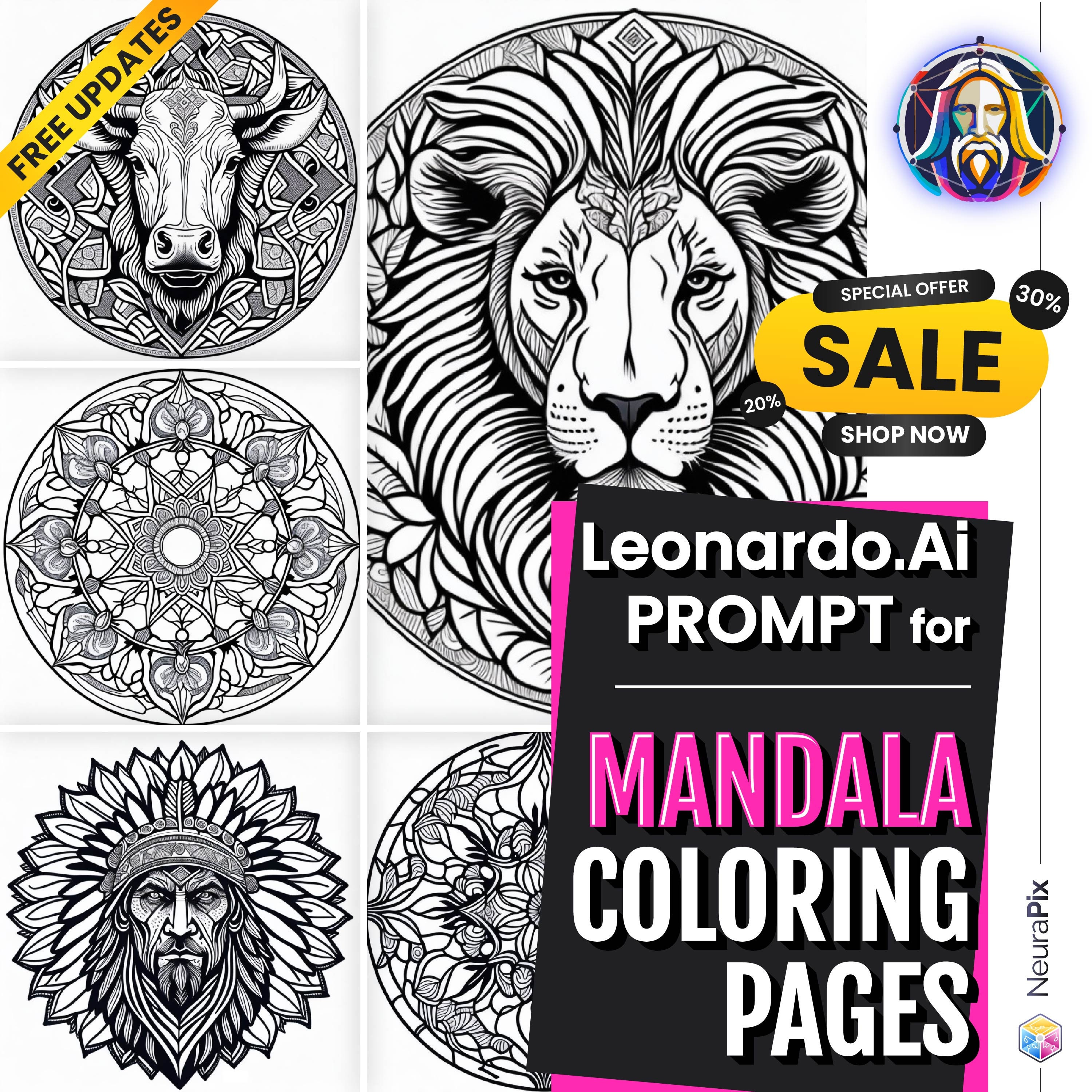 Leonardoai mandala coloring pages prompt guide creative prompts visual set