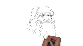 Leonardo da vinci easy drawings coloring page how to draw leonardo da vinci face