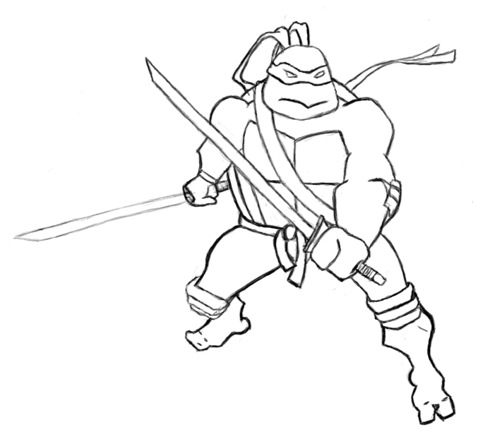 Tmnt leonardo outline by toestirs on