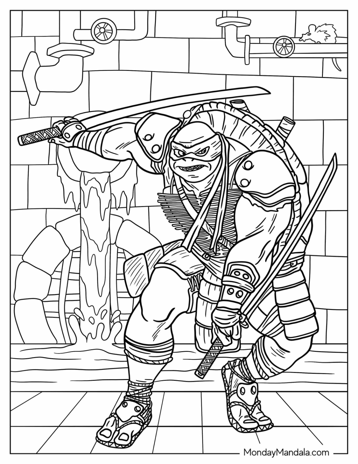 Ninja turtles coloring pages free pdf printables