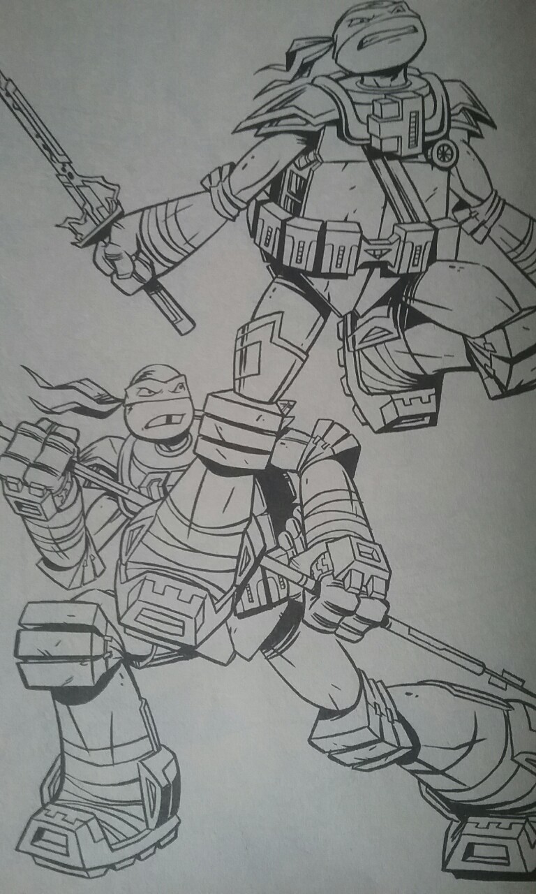 Tmnt leo and donnie coloring page by ninjaturtlefangirl on