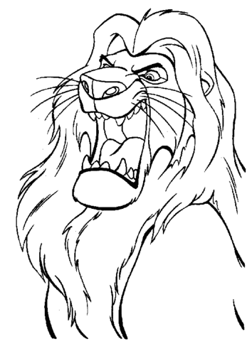 Mufasa is angry coloring page lion coloring pages king coloring book cartoon coloring pages