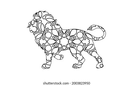 Libro de coloraciãn de leones para vector de stock libre de regalãas