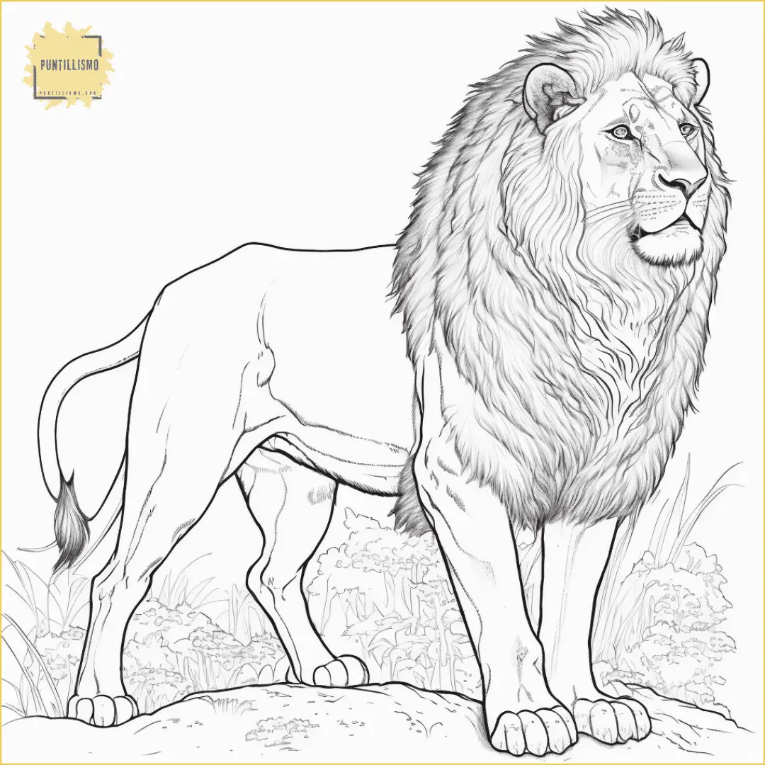 De leones para colorear guãa creativa y bocetos