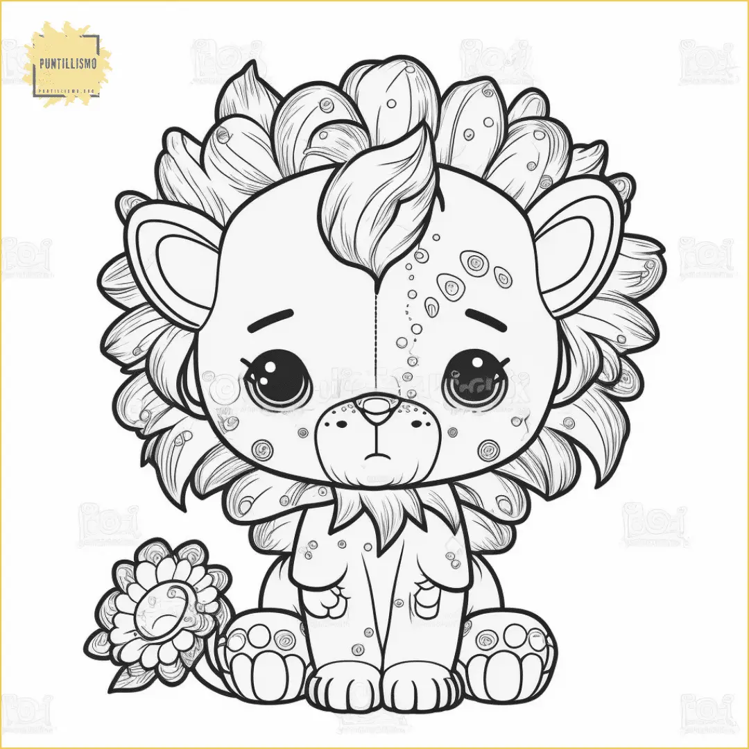 De leones para colorear guãa creativa y bocetos