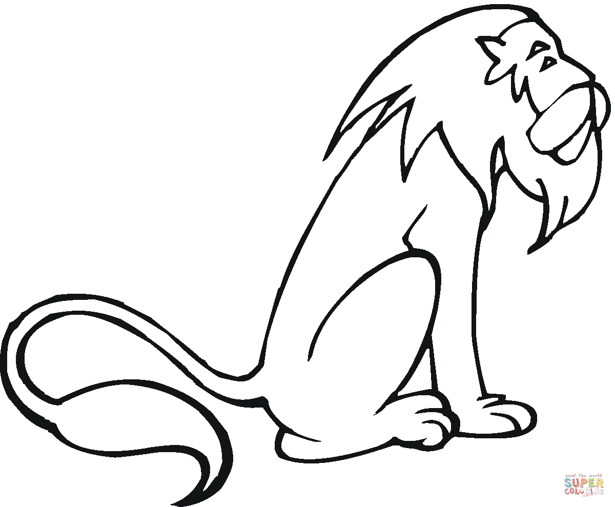 Sitting lion coloring page free printable coloring pages