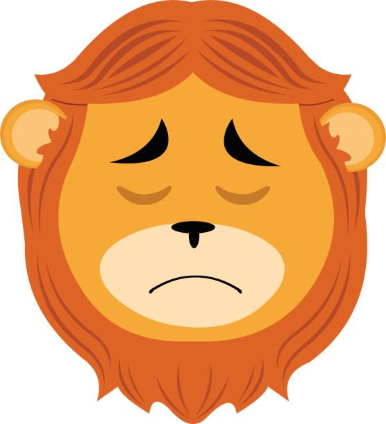 Cartoon sad lion cub stock illustrations royalty