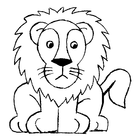 Leon triste para colorear