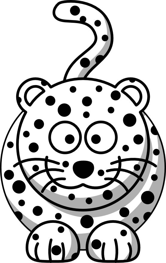Clipart black and white clip art snow leopard art