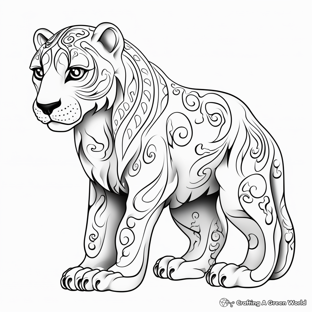 Snow leopard coloring pages