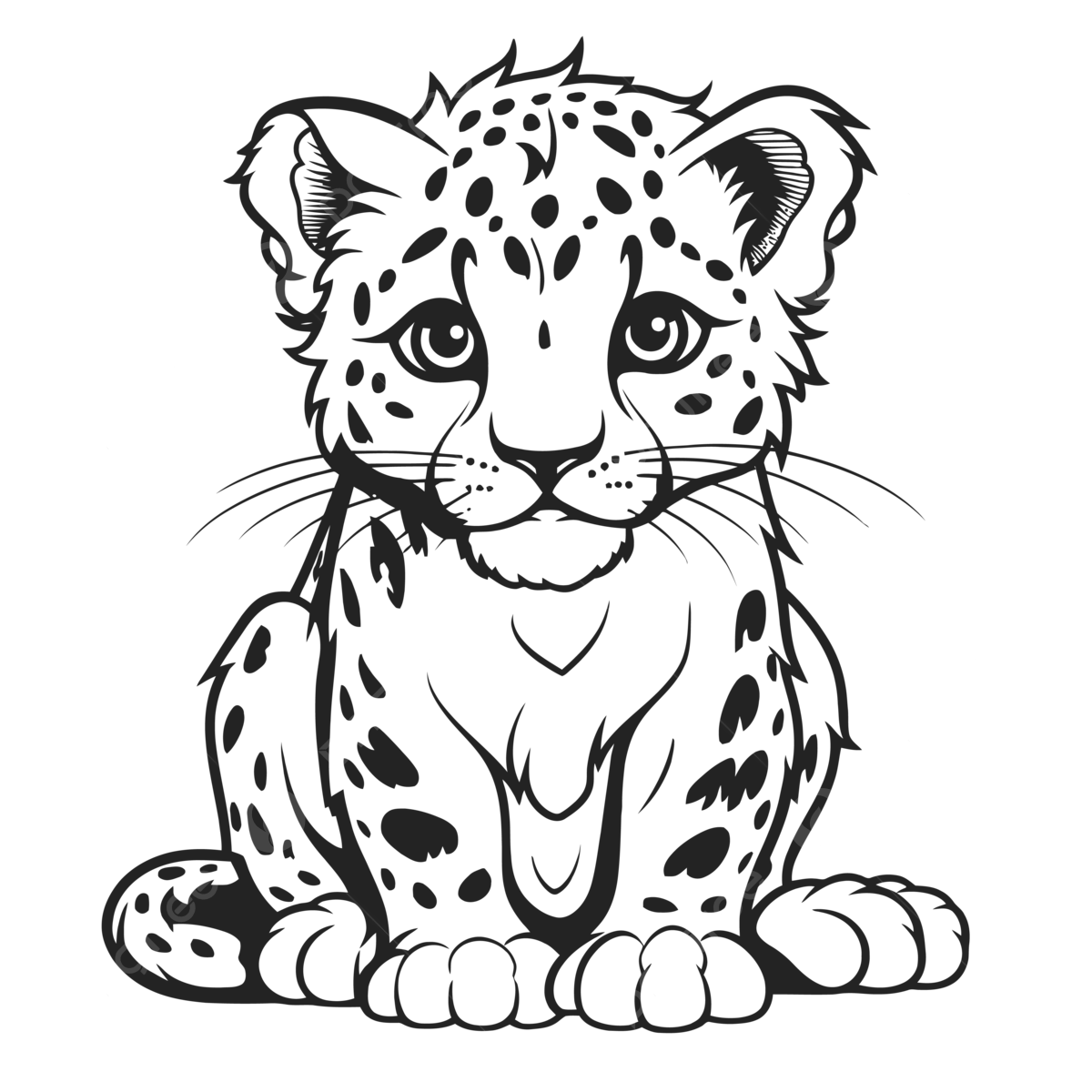 An illustration of a baby leopard coloring page outline sketch drawing vector baby drawing wing drawing rat drawing png and vector with transparent background for free download
