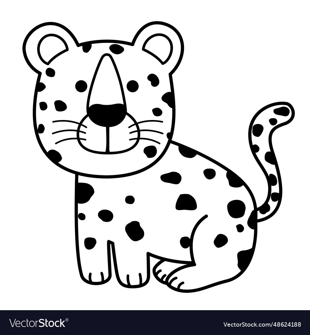 Black and white jaguar coloring book royalty free vector