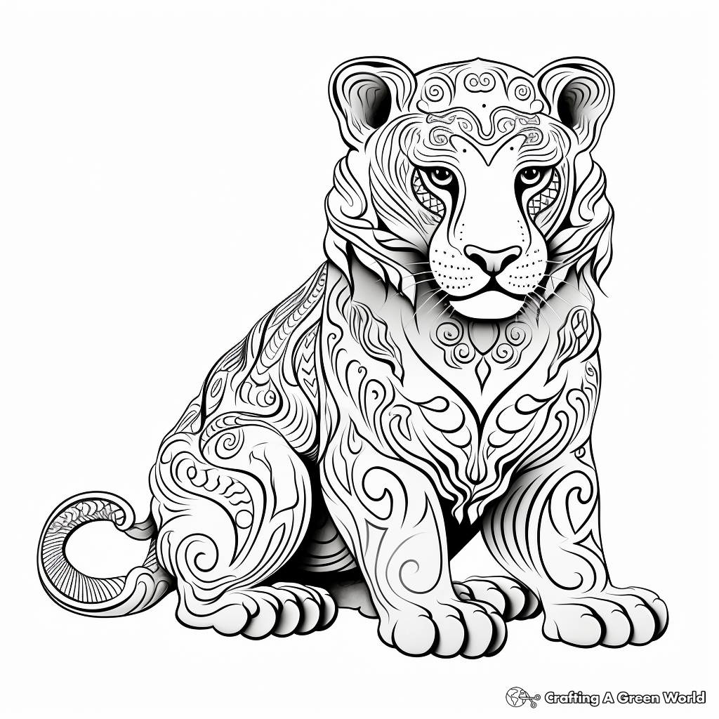 Snow leopard coloring pages