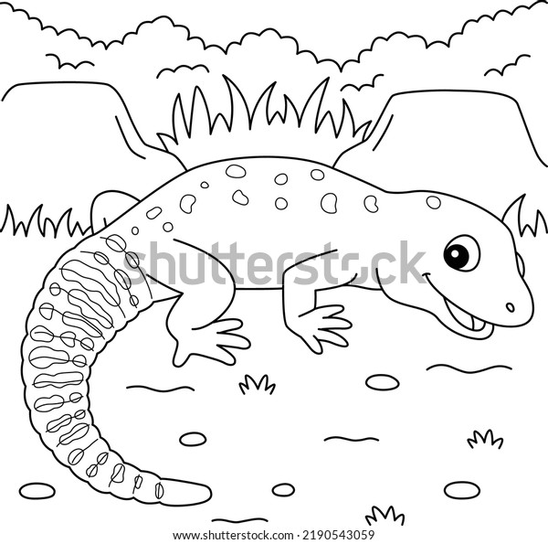 Leopard gecko animal coloring page kids stock vector royalty free