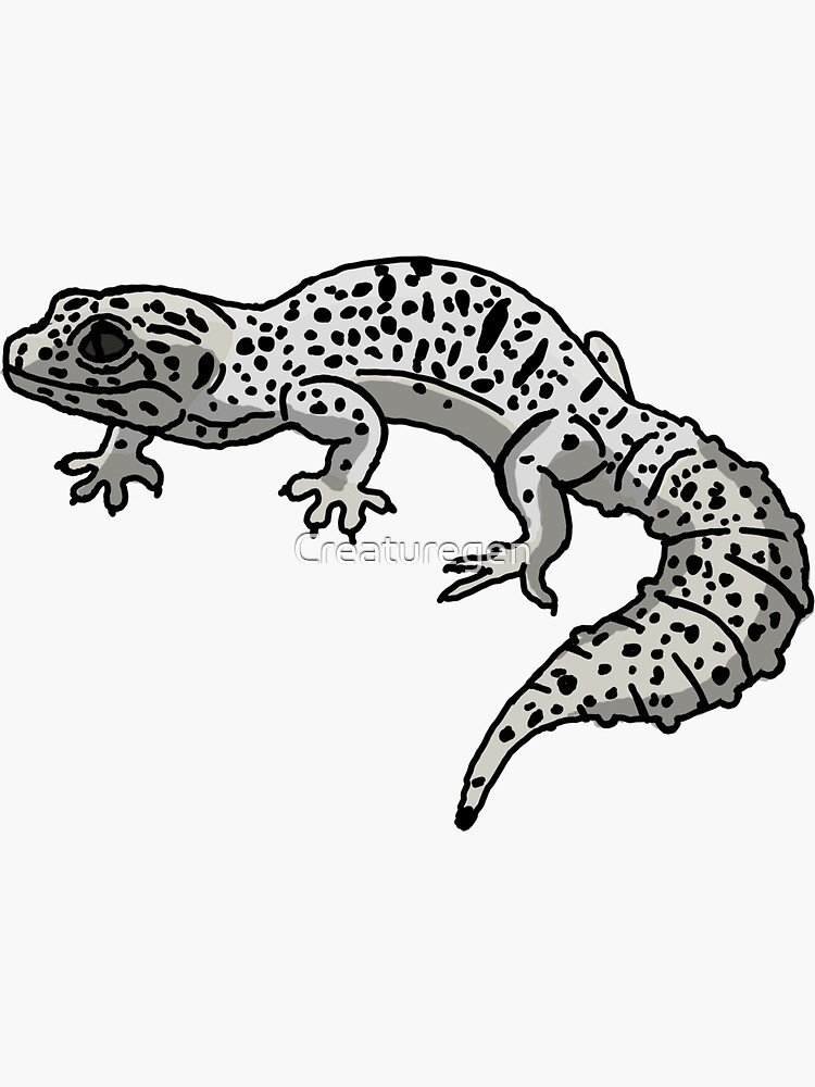 Leopard gecko super snow sticker for sale by creaturegen