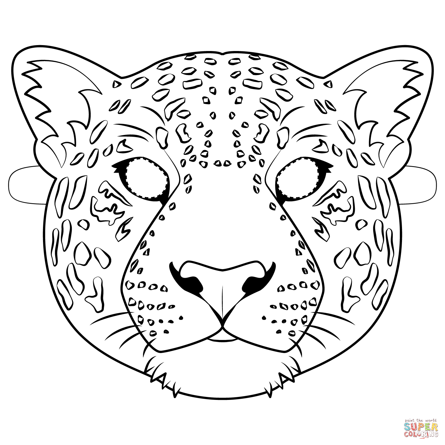 Jaguar mask coloring page free printable coloring pages
