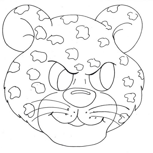 Tiger mask coloring page crafts and worksheets for preschooltoddler and kindergarten