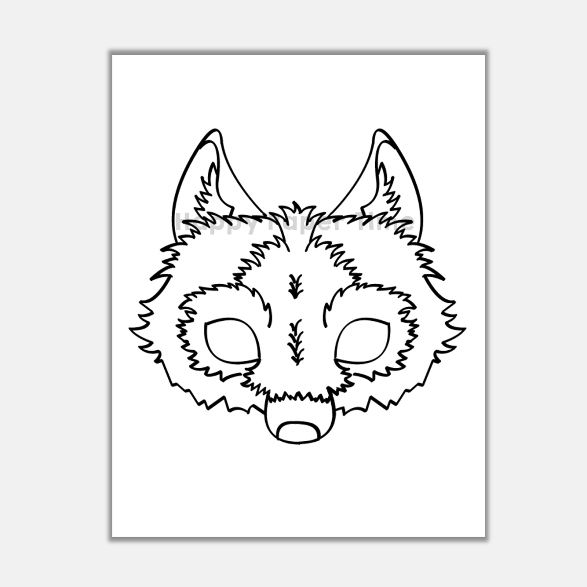 Wolf paper mask printable woodland forest animal coloring craft activity made by teachers