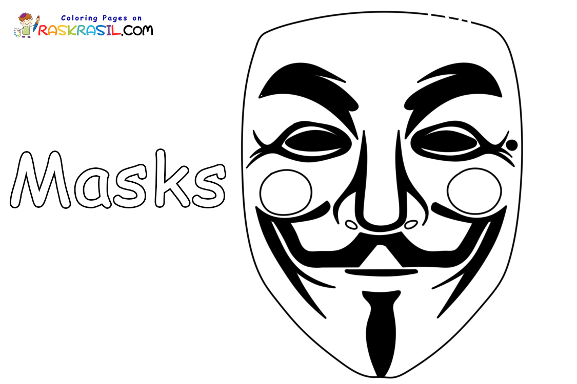 Masks coloring pages
