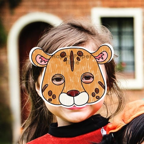 Leopard jaguar mask printable coloring