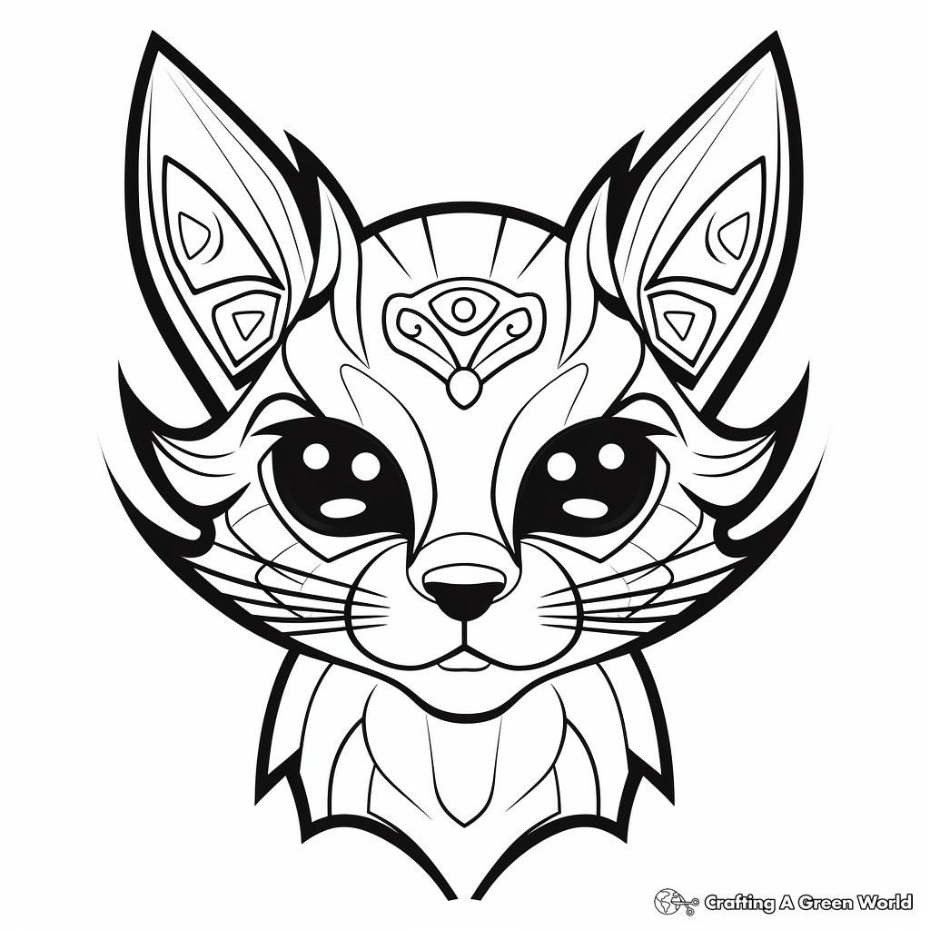 Cat head coloring pages