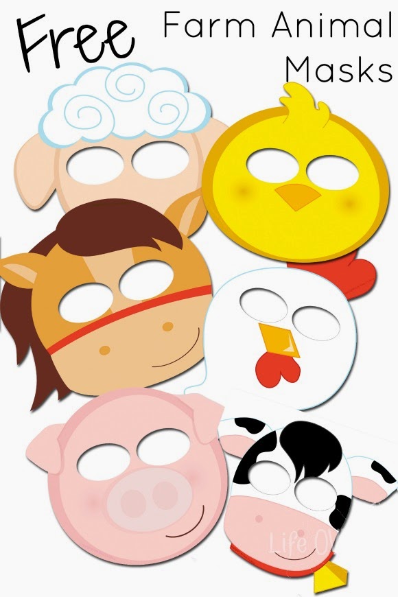 Free farm animals masks