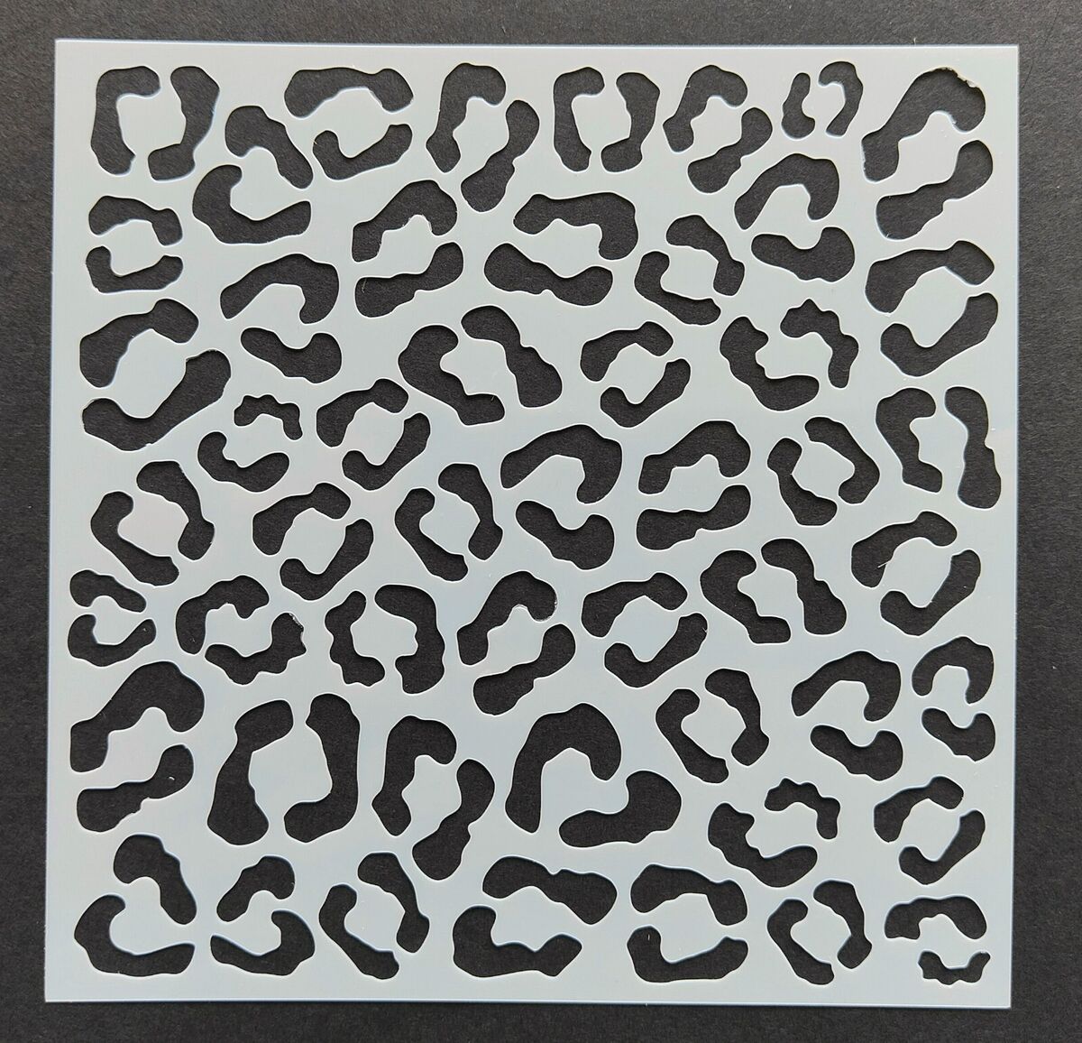 Leopard print mixed media stencil mask template