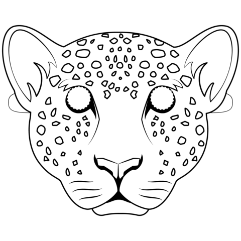 Leopard mask coloring page free printable coloring pages